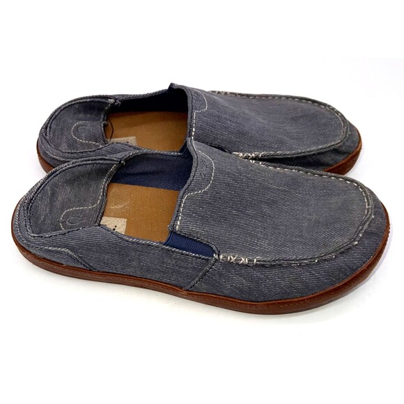 OLUKAI Puhalu Canvas Vintage Indigo Tan Size 10.5 - Picture 4 of 7